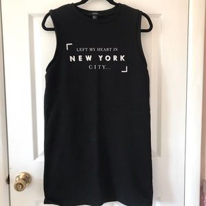 LEFT MY HEART IN NEW YORK CITY Black Mini Dress